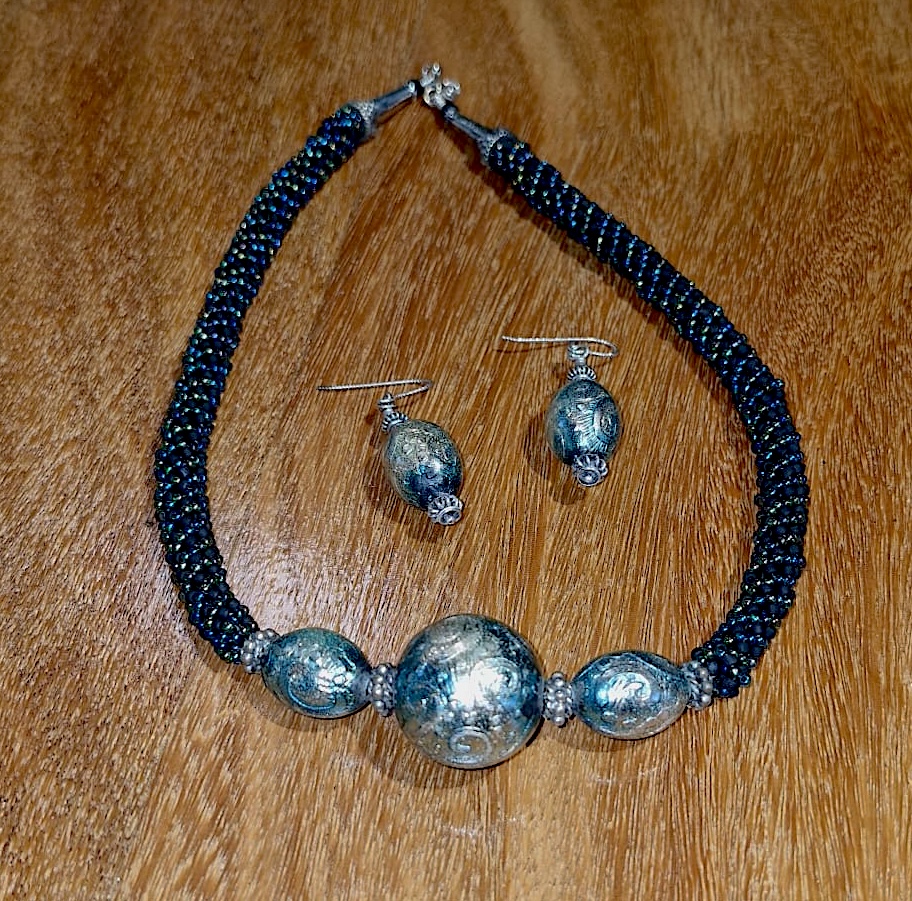 Caribbean Sea Necklace and Earrings